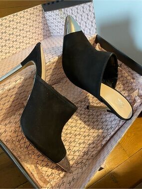 Black Stiletto Mules